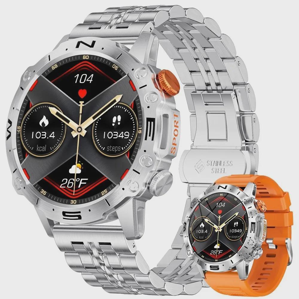 Multi-Function Smartwatch: Outdoor-Ready, Waterproof, Heart Rate & Blood Pressure Monitor with Bluetooth Calling
