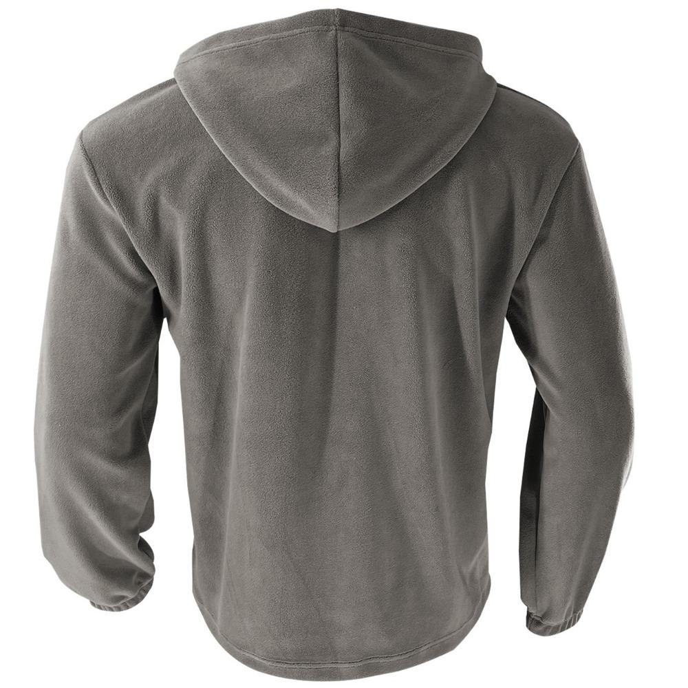 Sweter Męski Jesień i Zima Polarowy z Kapturem Luźny z Kieszenią Półrozpinany Pulower Sweter z Kapturem dla Mężczyzn