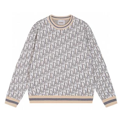 Autumn/Winter Luxury D Letter Print Jacquard Pullover Knit Sweater for Men