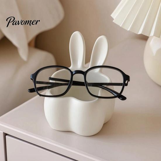 Cute Room Decor 3D Printed Rabbit Storage Organizer, Bunny Ears Desktop Container for Desk Organizer Keys Jewelry, Decorative Plastic Tray Living