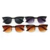 Classic Retro Half Frame Sunglasses Fashion Men Women Large Frame Sun Glasses Outdoor Travel Driving Sunglasses UV400 Protection