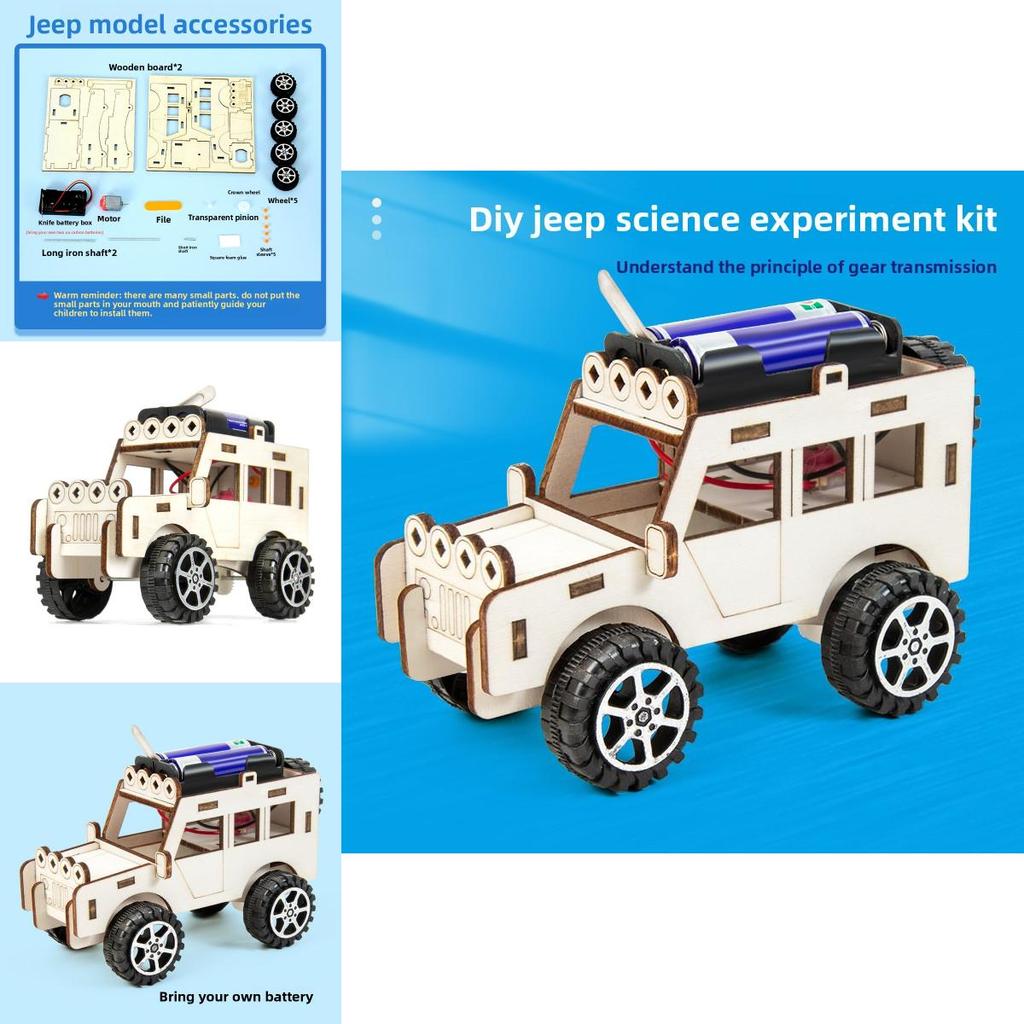 Science Experiment Diy Jeep Car Kit With Wooden Physics Gear For Childrens Stem Education