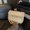 High-end woven bag women's new summer fashion fringed shoulder small square bag versatile messenger bag