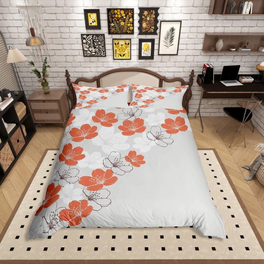 Homewish Cartoon Chic Flower Duvet Cover Set,Outer Space Planet Jungle Mushroom Bedding Set,Dreamy Stars Moon Bed Set