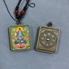 Men and Women Lucky Talisman Decorative Pendant Alloy Material Buddhist Figure Painting Thangka Wealth Luck Feng Shui Decor