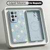 White Flowers Print Case For Samsung Galaxy S26 S25 Ultra S24 Plus S23 S22 Ultra Magnetic For Magsafe Liquid Silicone Cover