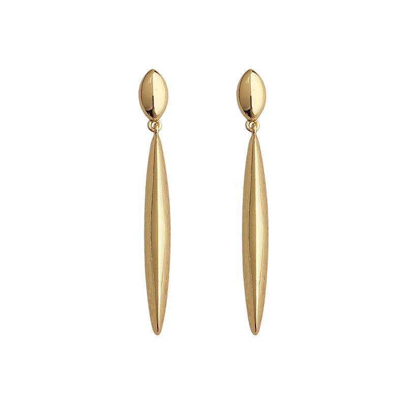 

Модные длинные серьги-подвески в виде капель воды для женщин, золотистый цвет, металлические овальные серьги-капли, винтажные, простые, геометрические, с цирконом, подарок
