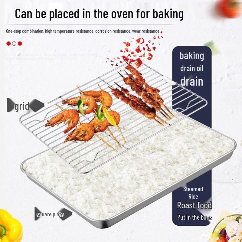 UOSU Stainless Steel Roasting Pan with Cooling Rack
