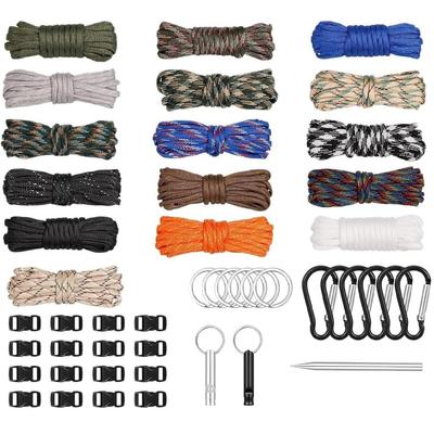 Samcos Paracord 4mm 3m Tent Tarp Outdoor High Load DIY Craft Gardening with Buckles Set 16-Color Set, Thick, Length, Rope, Rope, Camping, Use,