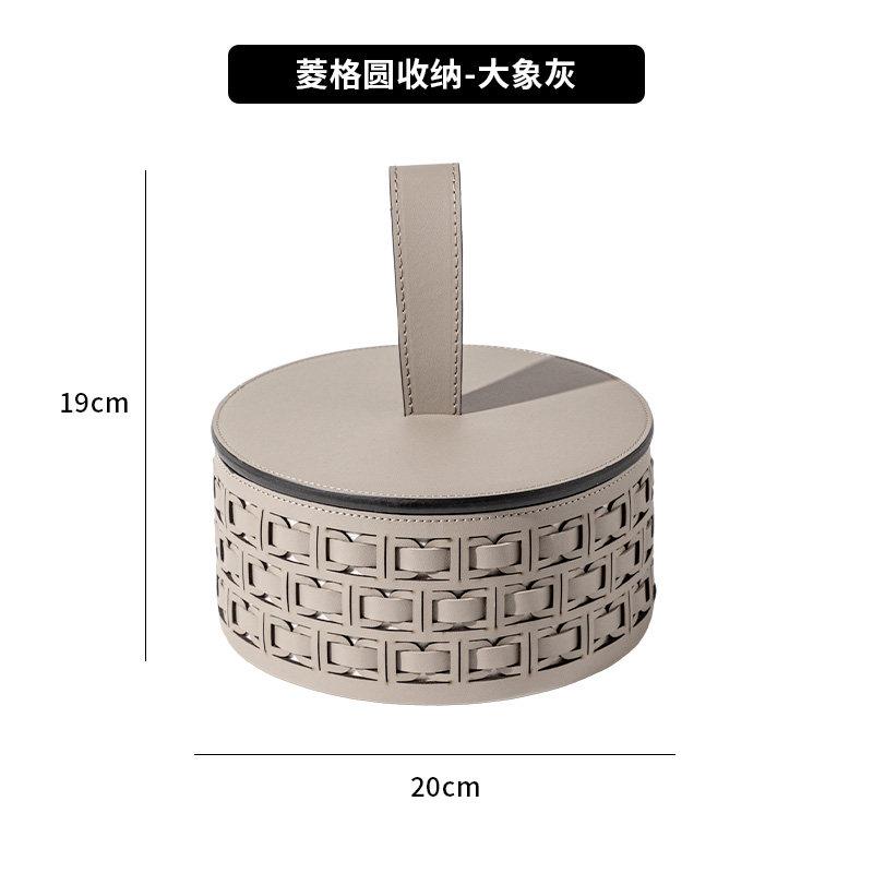 Luxury PU Leather Storage Box & Tray with Cover Handle Multi-functional Organizer for JewelryCompartment Cosmetic Organizer