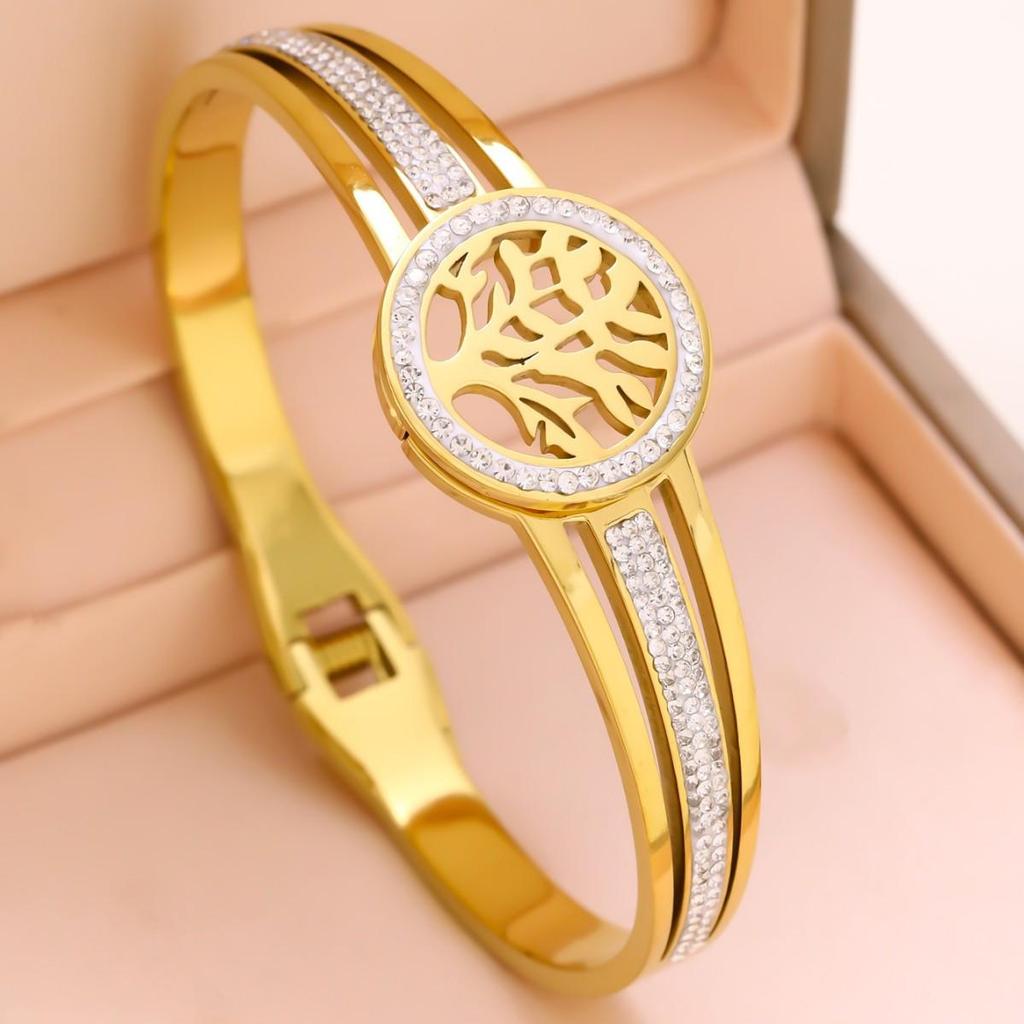 18K Gold-Plated Titanium Steel Women's Bracelet - Non-Fading, High-End, Light Luxury Jewelry