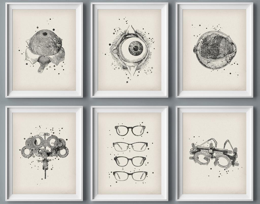 Vintage Human Eye Anatomy Medical Education Poster Canvas Painting Wall Art Pictures Ophthalmic Clinic Home Decor Gift