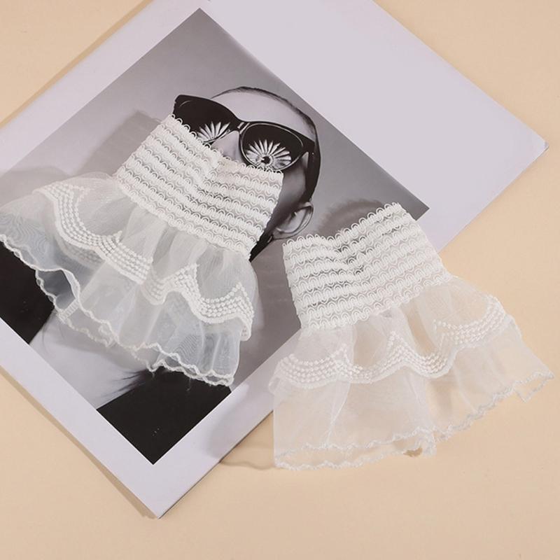 Detachable Lace False Sleeves Wrist Cuff Fingerless Hand Sleeve for Stylish Outfits Cosplay Event Daily Comfortable Wear