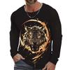 Fashion Halloween  Skull 3D print Pattern Men's Long Sleeve T-shirt Casual Loose Tops 3D Skull Print Tees  Funny Autumn Clothing