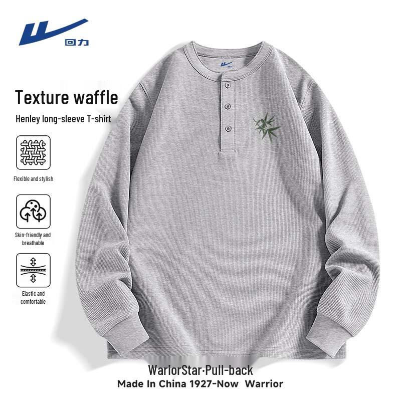 

Warrior Men s New Chinese Style Waffle Long Sleeve T-Shirt 3XL