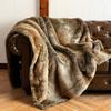 High End Imitation Fox Blanket Minimalist Ins Style Faux Leather Blanket PV Velvet Blanket Bed End Blanket
