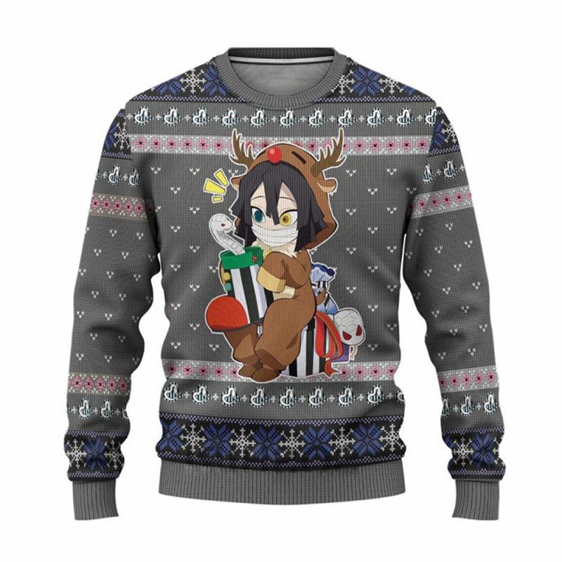 Demon Slayer 3D Print Casual Base Layer Shirt Christmas Loose Crew Neck Sweatshirt 0054