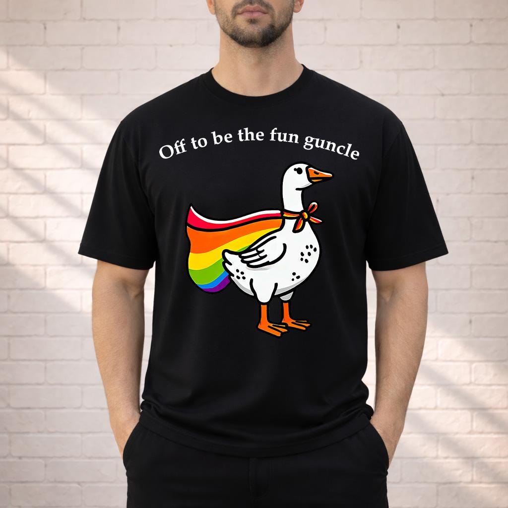 Uncle Shirt Funny Guncle Pride Tee Men T Shirts Cotton Tops