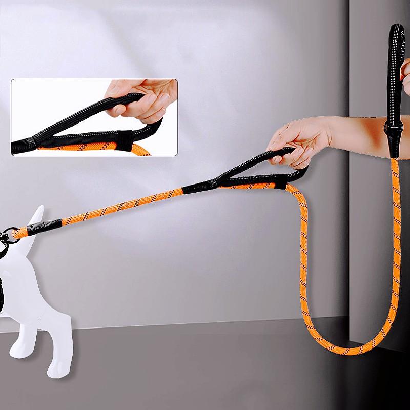 Dog Leash Reflective Dogs Leashes Double Leashes for Dog Walking Nylon Rope 150cm Comfortable Handle Dogs Leash Pet Chain Leads
