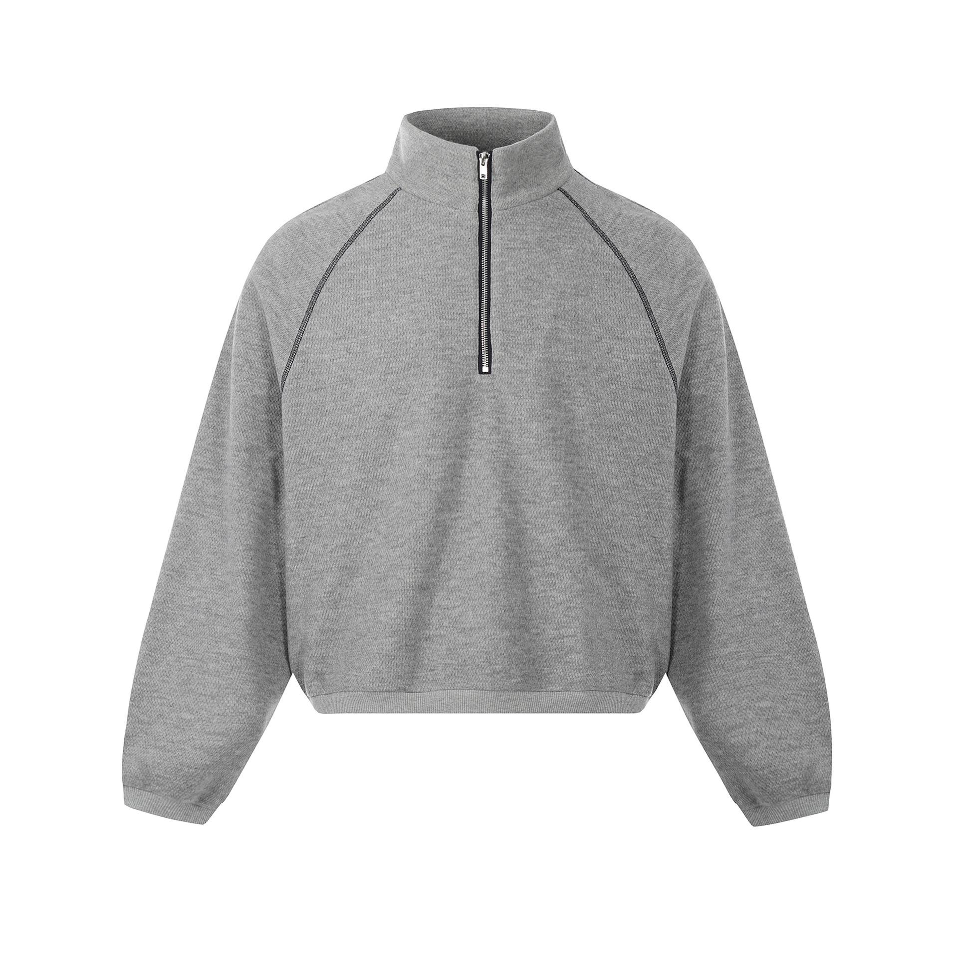 

Trendy Brand Men s Heavyweight Half-Zip Stand Collar Raglan Hoodie Pullover XXL сірий колір