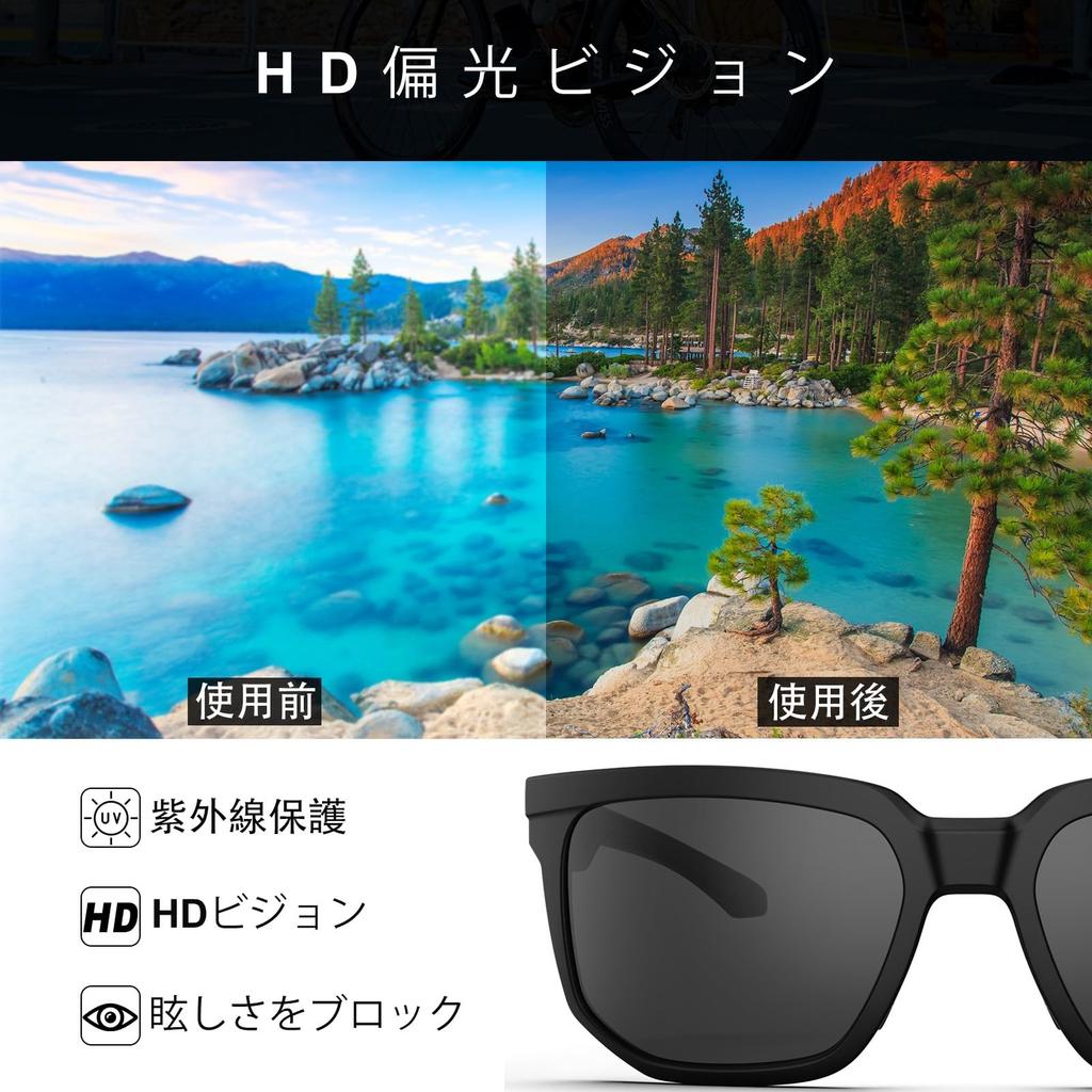 HAAYOT and Polarized Sports Sunglasses with UV Flexible and Lightweight TR90 Frame for Fishing and Matte Black and Gray Men's Women's 100% Protection,