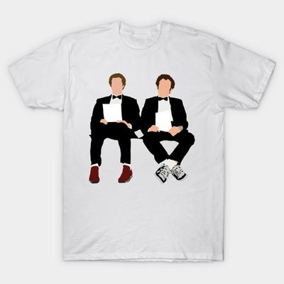 Men Black Print T-shirt Step Brothers No-Cut Transfer Paper Print Cotton Tshirt