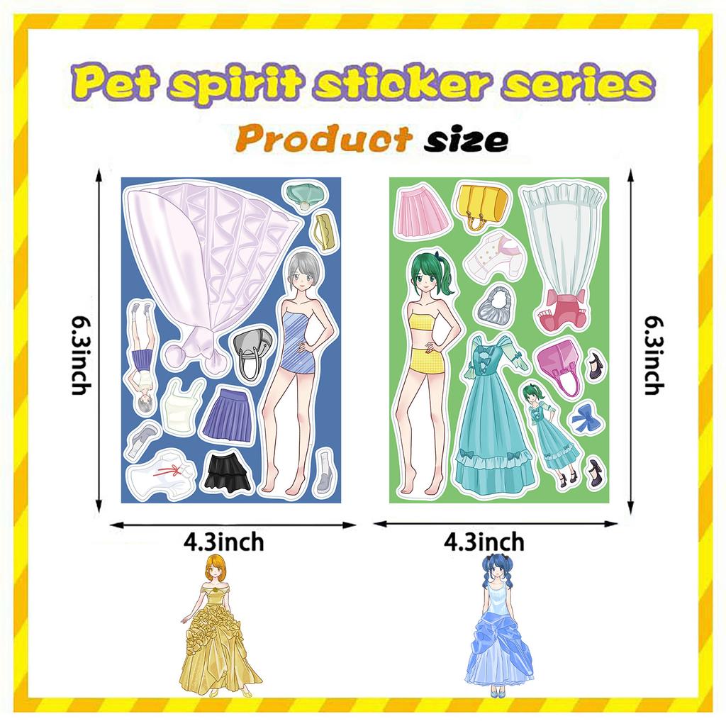 Spielzeug Puzzle Aufkleber Prinzessinnen Gruppe Kleidung Gesicht machen Aufkleber DIY Handarbeit Wasserdichte Aufkleber