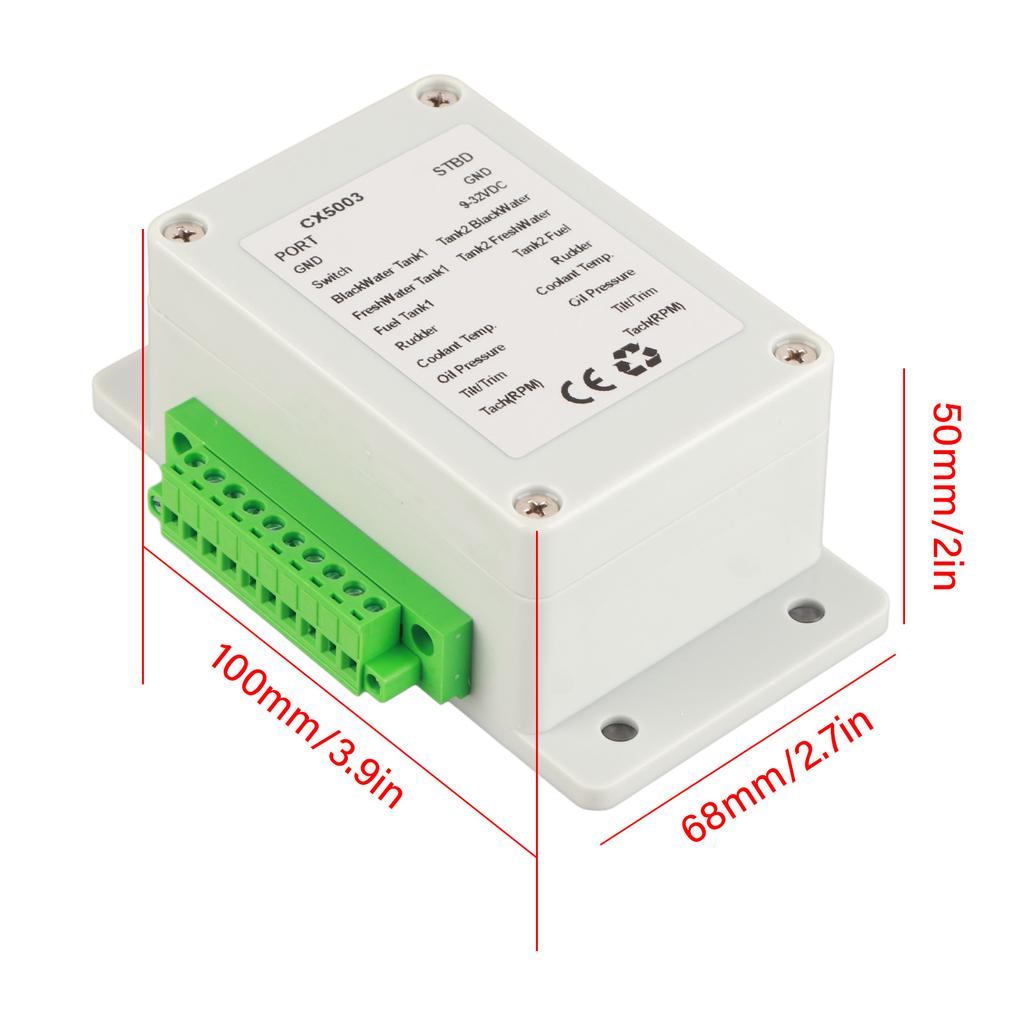 9‑32V DC Converter Box Convert Sensor Singal to NMEA2000 IP67 Waterproof for Boat Yacht Boat Accessory Boat NMEA2000 Converter