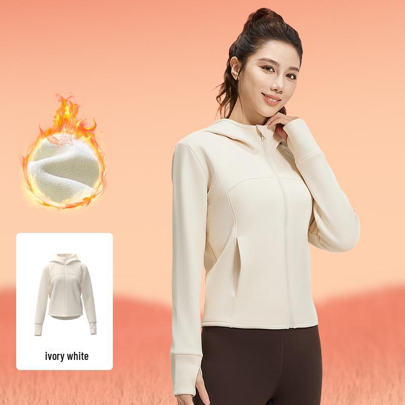 

Куртка для йоги Juyitang Velvet Hooded Yoga Jacket - персикового цвета, утолщенная, свободного кроя с карманами XXL