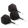 CUESOUL Integrated Dart Flights And Shafts ROST T19 Two Tone 2 Material Mix Big Standard Shape 3 Sets Black Flights Clear Shaft Size S CS-AK57DB1S