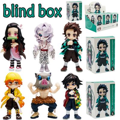 Anime Demon Slayer Tanjiro Kamado Nezuko Anime Cartoon Figure Blind Box Creative Personalized Statue Model Ornament Surprise Gif