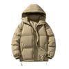 2025 Minimalist Men's Solid Color Hooded Cotton Jacket - Warm, Trendy, Loose Fit Winter Wear
