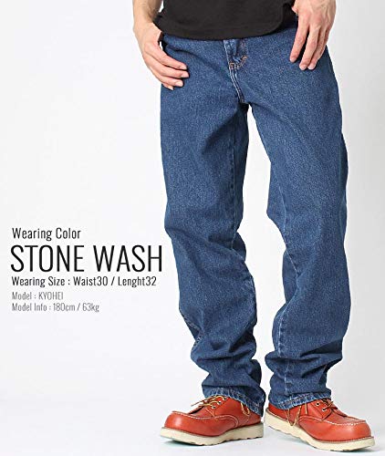 Dickies 9393 Denim Jeans, Regular Fit, Stonewash, 32cm Waist, 30cm Length