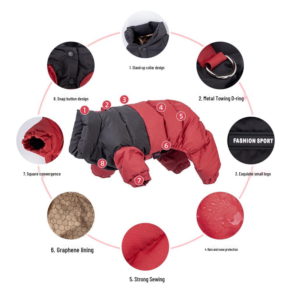 Shiba Inu Winter Warm Four-Legged Dog Outfit for Medium and Small Breeds