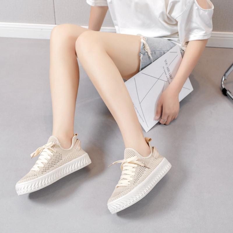 Fashion Women Mesh Breathable Shoes Thick Sole Comfortable Casual Shoes Lightweight Sports Platform Lace Up Women's Vulcanized Shoes