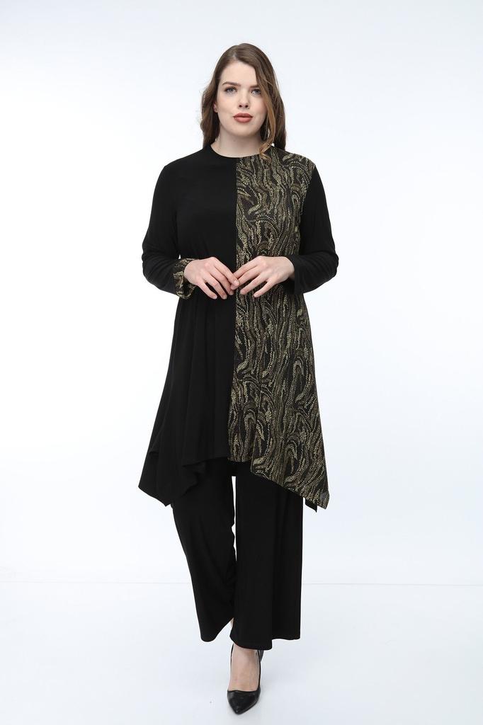 Damski Styl Duży Rozmiar Pod-Górny Zespół Mankiety Asymetryczny Średni Rozmiar Garnitur Spodni