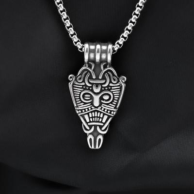 Nordic Viking Double-Sided Arrow Pendant Necklace, Stainless Steel Unisex Design