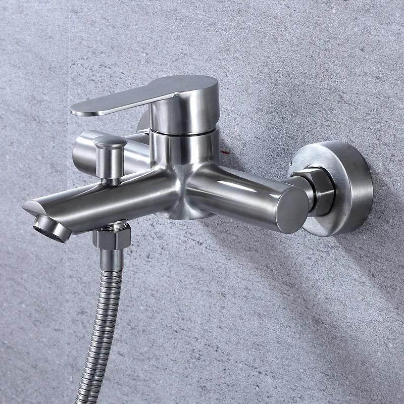 Faucet Shower Set Multi-function Mixing Valve Hidden Hot and Cold Bathroom Faucet 304 Stainless Steel Bathtub Faucet