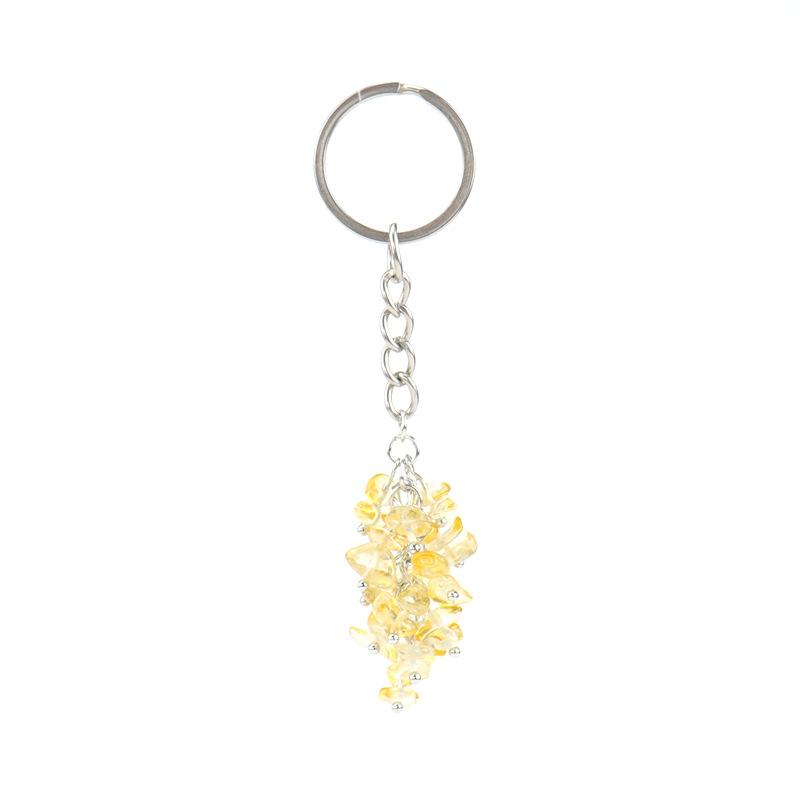 

Natural Gravel Crystal Agate Grape String Keychain Pendant Bag Pendant Key Chain K03