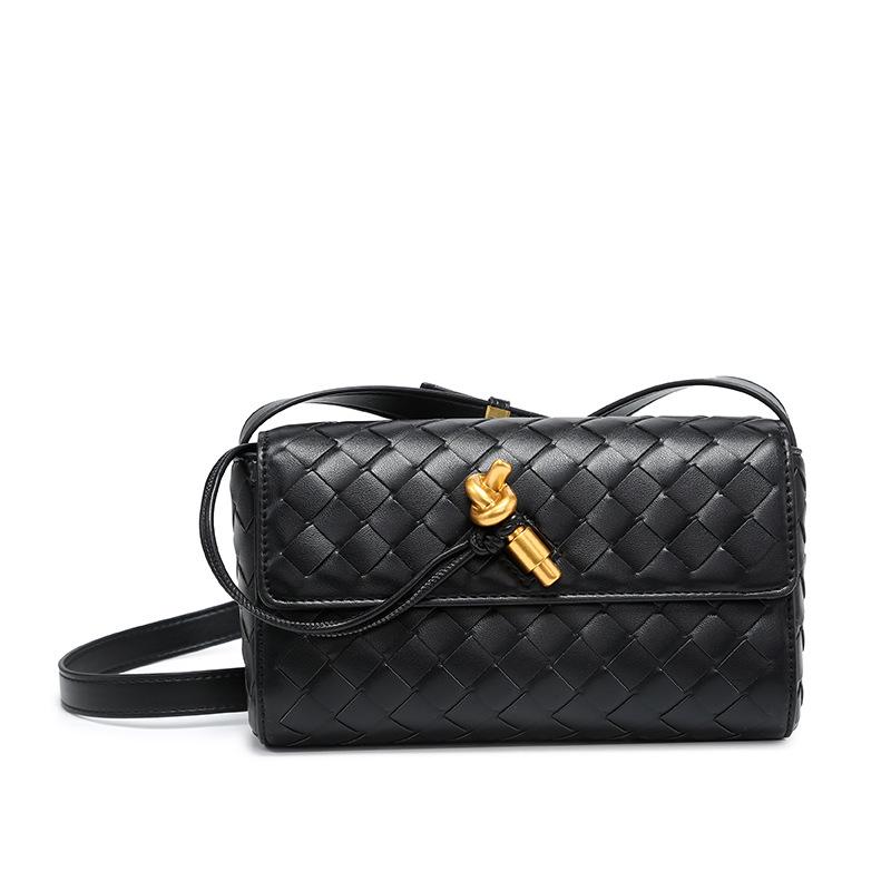 

2025 Новая маленькая квадратная сумка через плечо ручной работы с замком-замком для женщин 20x6.5x14 cm