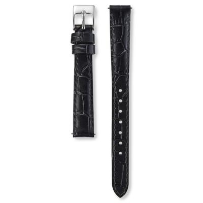 Watch Genuine Cowhide Alligator Embossed Strap, 12mm Lug Width, 10mm Buckle Width, Black RS03C12BK Women's Smart Change