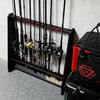 DRESS Wooden Rod Stand for 10 Rod Fishing Room Rods, Storage, Holder, Fishing, Gear, Rods, Stylish, Interior, Black,
