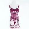 Tooxika Erotic Underwear Sexy Transparent Mesh Gathered Bodysuit Set