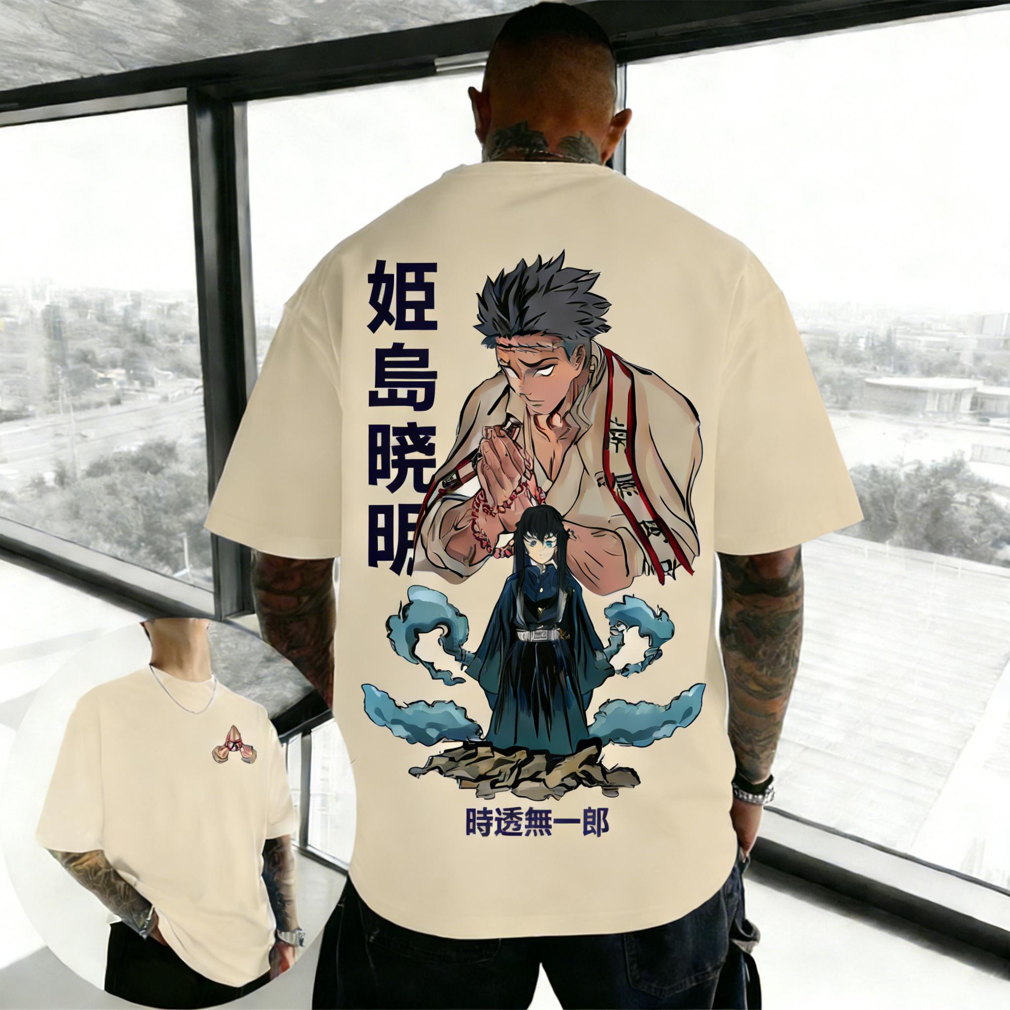 

Street Style Ghost Slayer Anime Printed Tshirt Harajuku Style Summer Unisex and Women Daily Anime Enthusiast Tshirt S