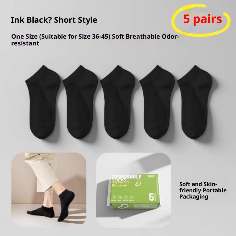 

5/14Pair Disposable Sports Socks Thickened Mid-Calf Socks Women Men Sweat-Absorbent Breathable Odor-Resistant Travel Socks Women
