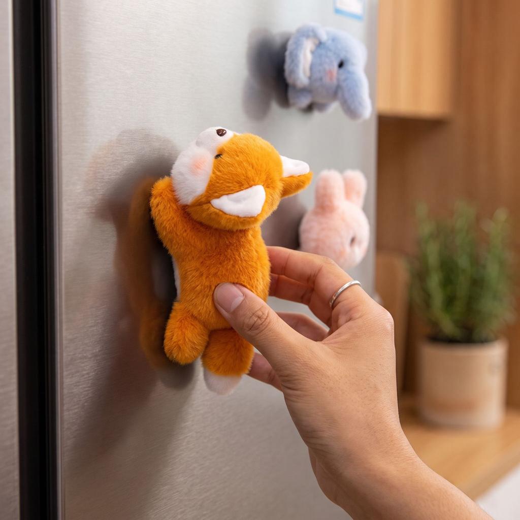 Plush Refrigerator Magnets, Fun Soft Fridge for Kids, Cute Decorative for Home Kitchen