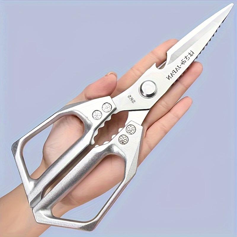 1pc, Stainless Steel Kitchen Scissors, Chicken Bone Scissors, Industrial Scissors, Multi-Functional Outdoor Meat Scissors