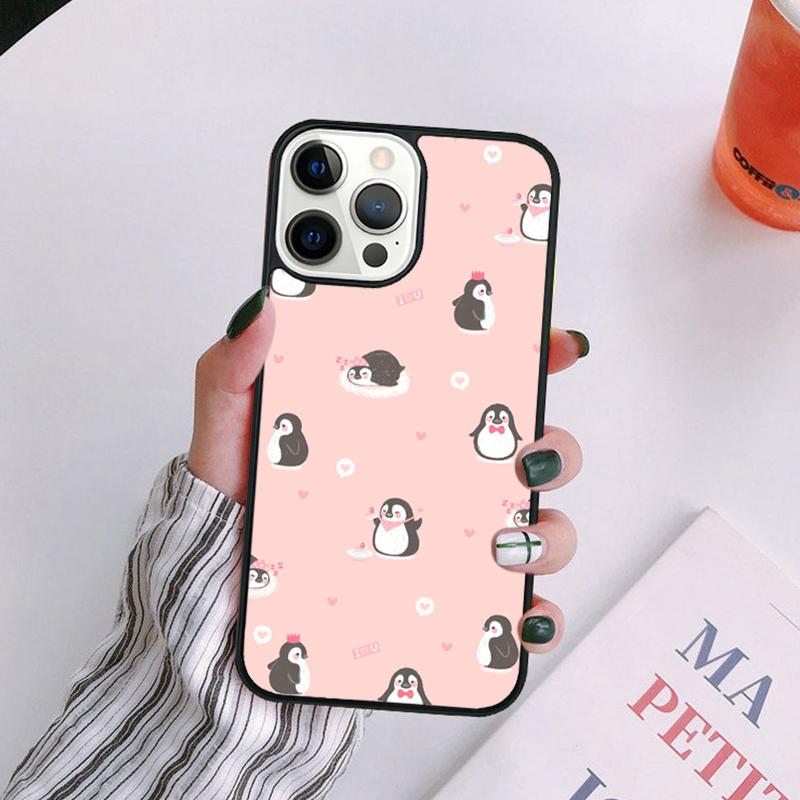 Cute Lovely Penguin Phone Case For iPhone 17 Air 14 13 12 16Pro Max 15 Plus Max Cover Shell Coque