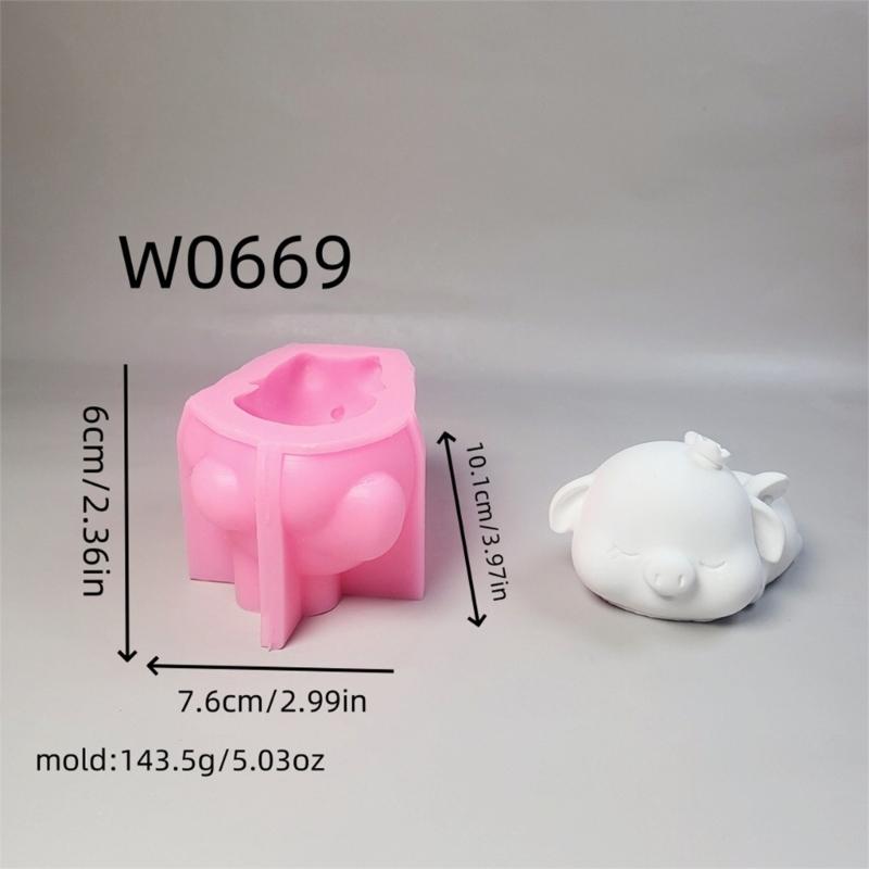 Piggy Statue Silicone Molds for Candle Soap Home Decoration Making Fondant Silicone Molds Cement Gypsum Silicone Molds