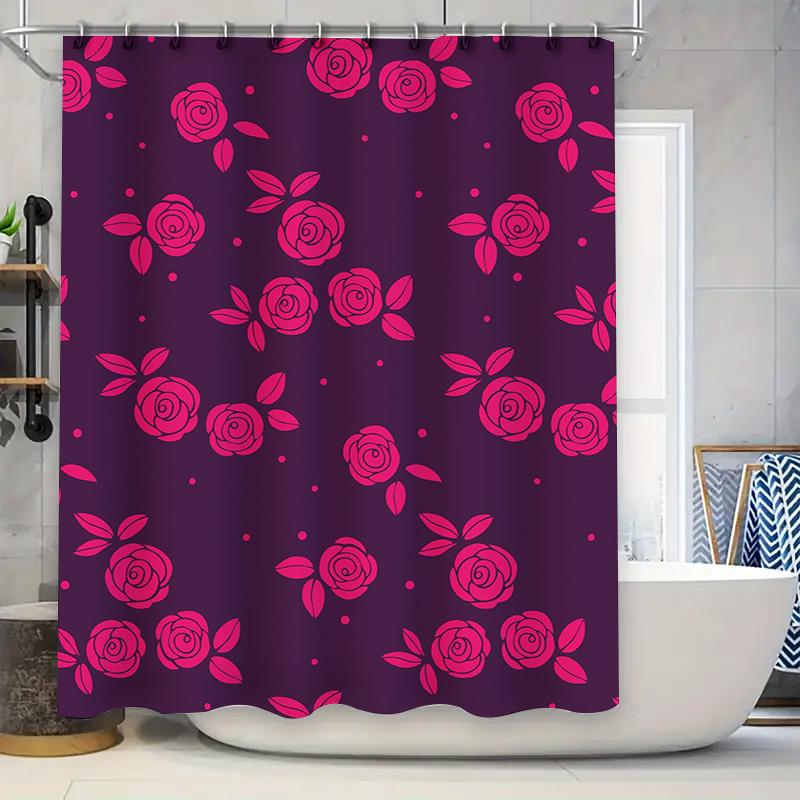 

Chic Pink Floral Shower CurtainUpgrade Your Bathroom Decor with this Bold Pattern 90x180cm